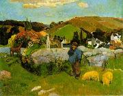 Paul Gauguin The Swineherd, Brittany oil painting on canvas